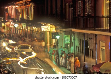 Bourbon Street At Night, New Orleans, Louisiana