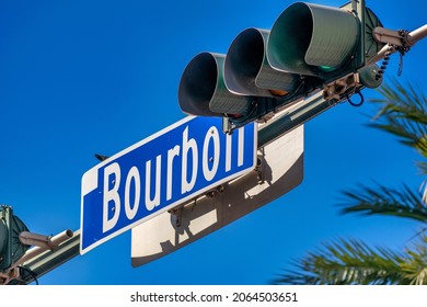 Bourbon Street Sign In New Orleans