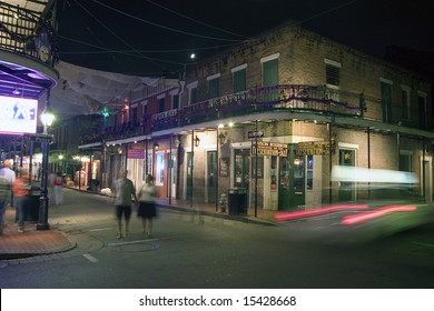 Bourbon Street And St. Peter At Night I