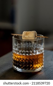 Bourbon Whiskey Cocktail With Marshmallow