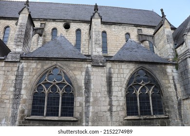 Bourges, France - 04 30 2022 : Saint Pierre Catholic Church, Exterior View, City Of Bourges, Department Of Cher, France