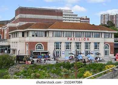 Bournemouth, England - June 2021: Exterior View Of The Back Of The Bournemouth Pavilion, A Concert Venue And Theatre Near The Seafront.