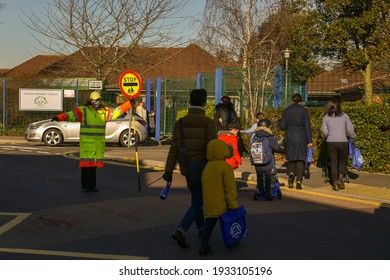 Bournemouth, UK March 09, 2021 Parents Take Their Children To School As The Government Reopened Schools After The Lockdown; But Thousands Of Covid-19 Cases Are Still Reported Across The Country.