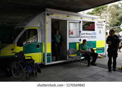 Bournemouth, UK September 01, 2018 South Western Ambulance Service NHS Foundation Trust's Mobile Treatment Center At The Airshow 