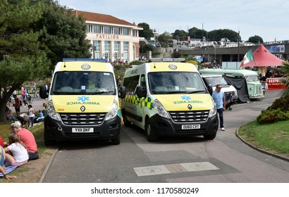 Bournemouth, UK September 01, 2018 South Western Ambulance Service NHS Foundation Trust Keeps Their Emergency Services Ready At The Airshow 