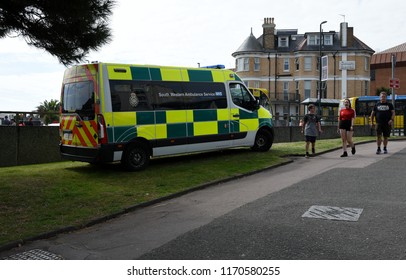 Bournemouth, UK September 01, 2018 South Western Ambulance Service NHS Foundation Trust Keeps Their Emergency Services Ready At The Airshow 