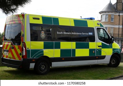 Bournemouth, UK September 01, 2018 South Western Ambulance Service NHS Foundation Trust Keeps Their Emergency Services Ready At The Airshow 