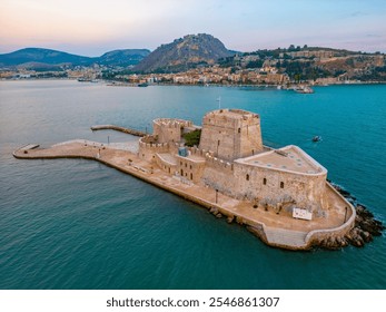 Bourtzi fortress and panorama view of Greek town Nafplio. - Powered by Shutterstock