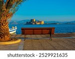 Bourtzi fortress viewed from Greek town Nafplio.