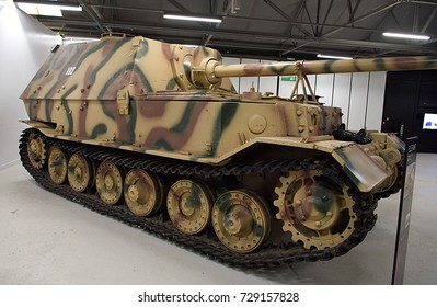 BOVINGTON, ENGLAND UK -26 September 2017-  German 1943 Elefant Panzerjager TigerTank.. The Tank Museum in Bovington, Dorset England, displays a large collection of armoured fighting vehicles.