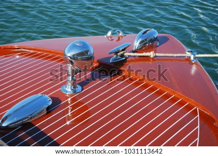 Bow of classic wooden boat