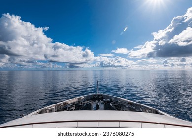 Bow of expedition cruise ship on the ocean.  - Powered by Shutterstock