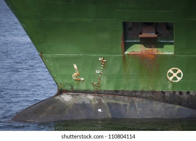 Bow of a freight ship