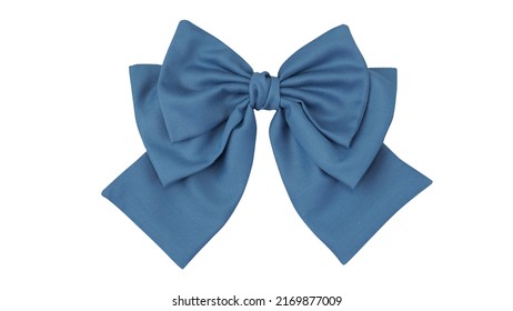 Bow Hair With Tails In Blue Color Made Out Of Cotton Fabric, So Elegant And Fashionable. This Hair Bow Is A Hair Clip Accessory For Girls And Women.