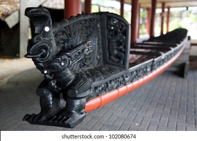 Bow Sculpture On A Maori War Canoe