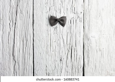 Bow Tie Pasta On Wood