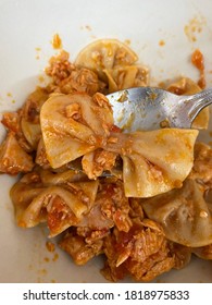 Bow Tie Pasta (Ribbon) In Traditional Bolognese Sauce