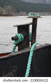 Bow Of A Tug Boat In British Columbia Canada 