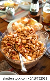 Bowl Of Apple Charoset In A Modern Jewish Dinner Party Scene