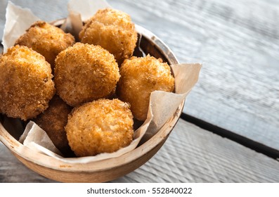 Bowl Of Arancini - Rice Balls With Mozzarella