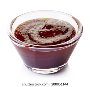 Bowl Of Barbecue Sauce Isolated On White Background