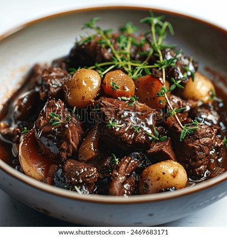 a bowl of beef bourguignon