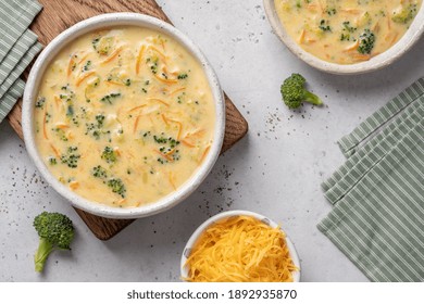 Bowl Of Broccoli And Cheddar Cheese Soup