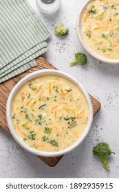 Bowl Of Broccoli And Cheddar Cheese Soup