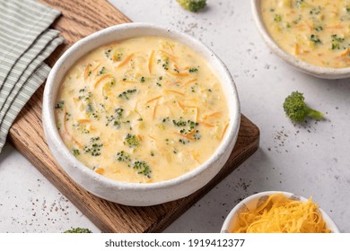 Bowl Of Broccoli And Cheddar Cheese Soup