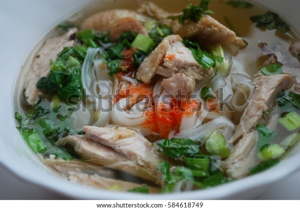 Bowl Chicken Pho Chilli Sauce Pho Stock Photo Edit Now