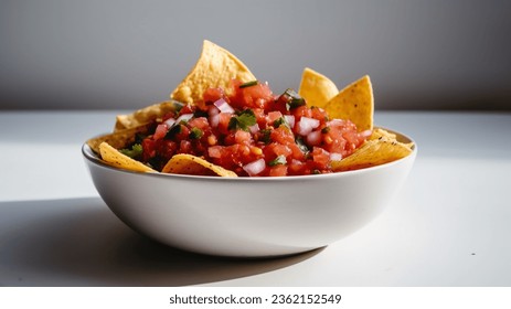 A bowl of chips and salsa and pico de gallo - Powered by Shutterstock