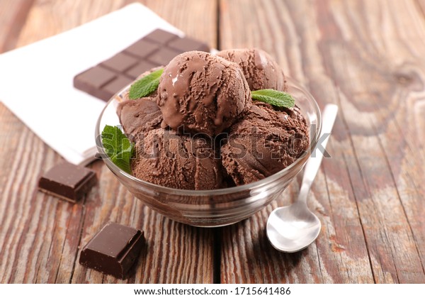 bowl of chocolate ice\
cream