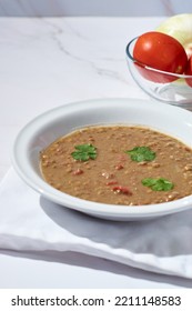 A Bowl Of Delicious Hearty Homemade Curried Lentil Soup.