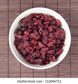 Bowl Of Dried Cranberries.