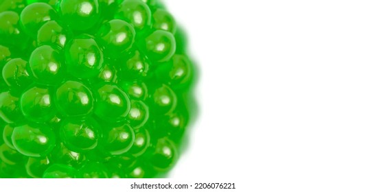 Bowl Filled With Popping Boba Isolated On A White Background