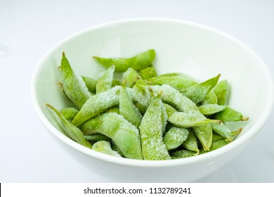 A Bowl Of Frozen Edamame Beans