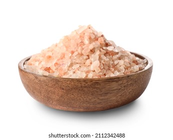 Bowl Of Iodized Salt On White Background