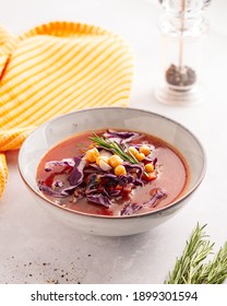 Bowl Of Italian Vegetable Tomato Chickpea Soup