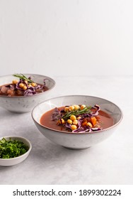 Bowl Of Italian Vegetable Tomato Chickpea Soup