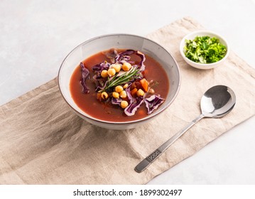 Bowl Of Italian Vegetable Tomato Chickpea Soup