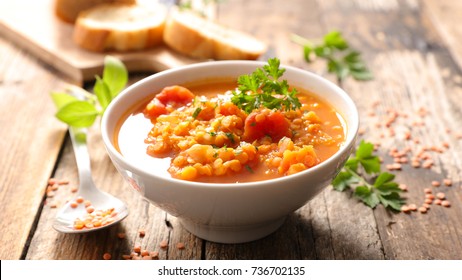 bowl of lentils soup