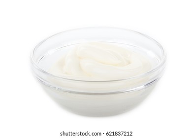 Bowl With Mayonaise Isolated