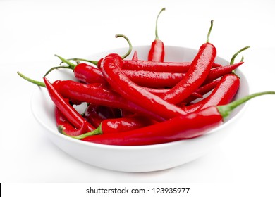 A Bowl Of Moist Red Chilli Peppers