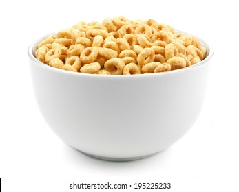 Bowl Of Oat Cereal On A White Background