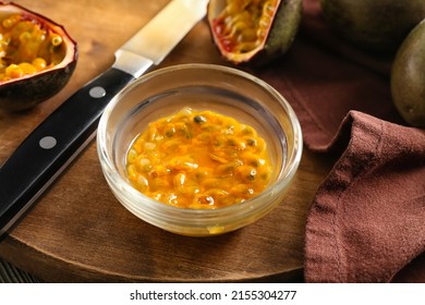 Bowl with passion fruit pulp, closeup - Powered by Shutterstock