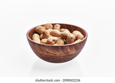  Bowl Of Peanuts With Shell Isolated On A White Background