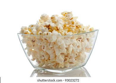 Bowl Of Popcorn, Isolated