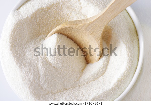 Bowl of powdered\
milk