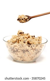 A Bowl Of Raw Chocolate Chip Cookie Dough