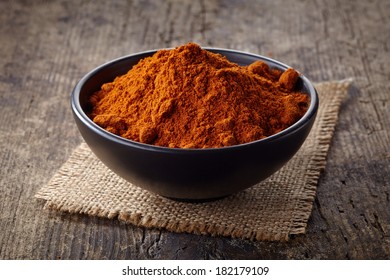 Bowl Of Red Hot Chili Pepper Powder